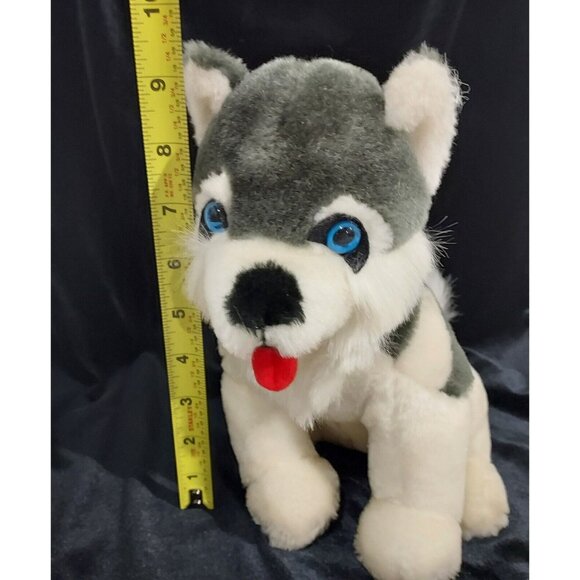 Gray Wolf /Husky Dog Plush 10" Shalom Toy Co Stuffed Animal Toy with Blue Eyes - Picture 16 of 16